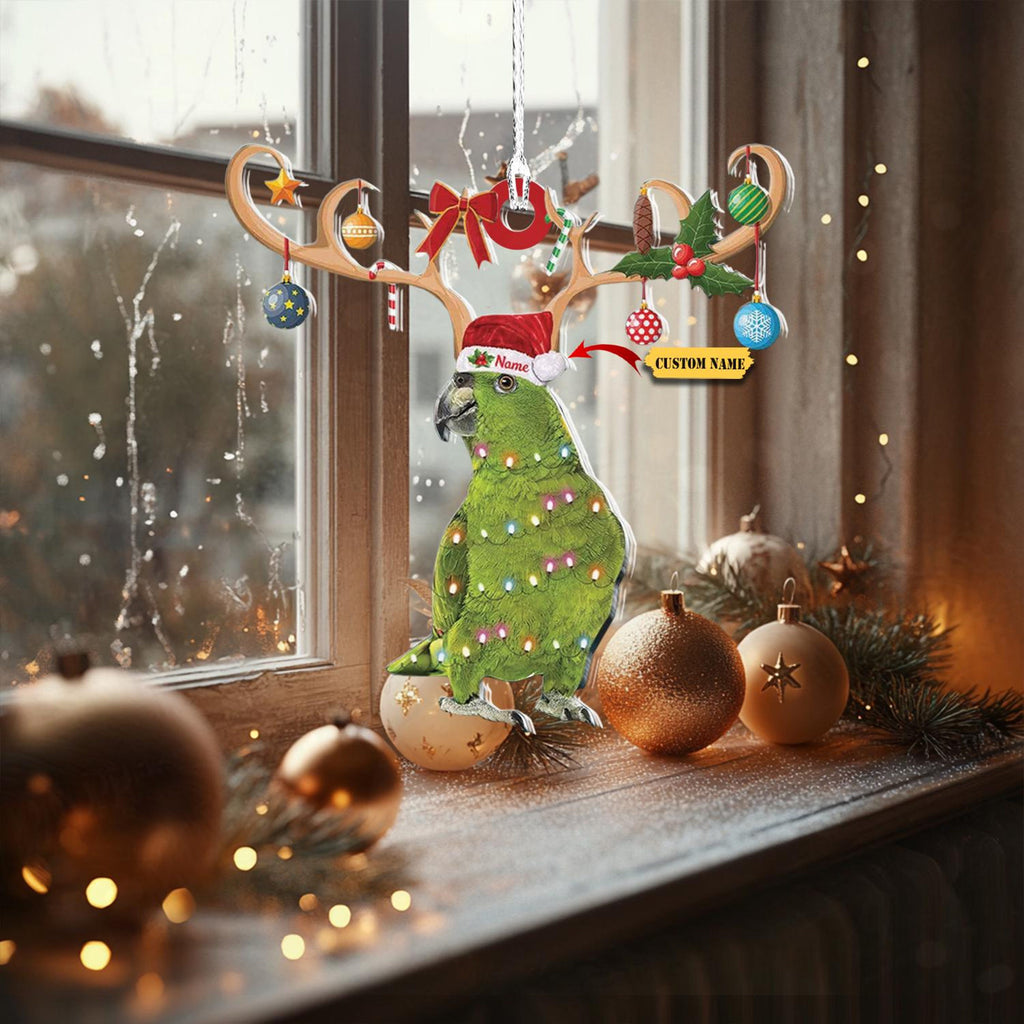 Amazon Parrot Christmas Light Ornament, Parrot Christmas Tree Hanging Decor,Parrot Christmas Tree Decor,2D Ornament Christmas Gift