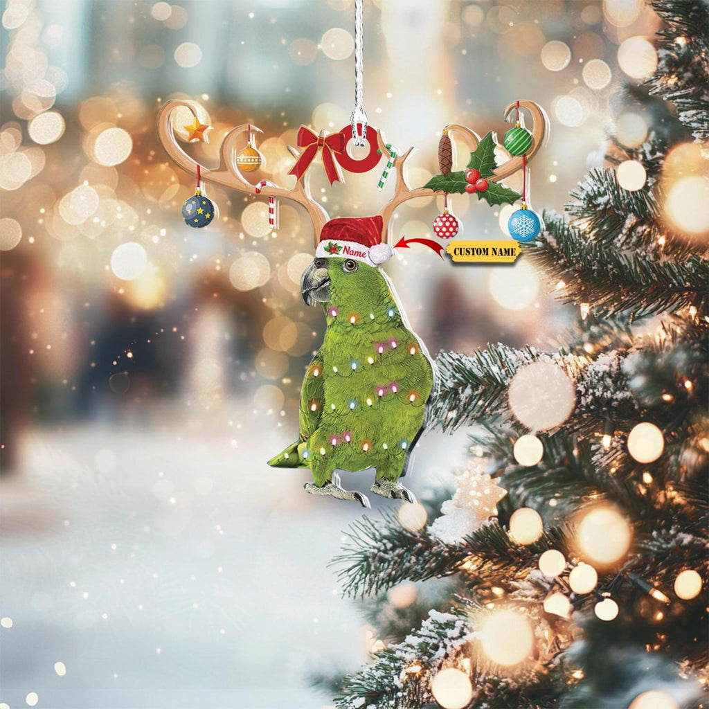 Amazon Parrot Christmas Light Ornament, Parrot Christmas Tree Hanging Decor,Parrot Christmas Tree Decor,2D Ornament Christmas Gift