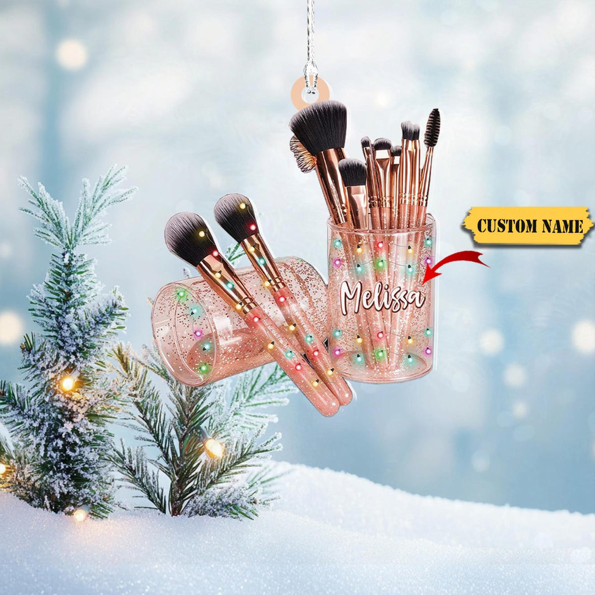 Personalized Makeup Ornaments Christmas Tree Beauty Ornament Gifts Makeup, Make Up Ornament For Girls, Christmas 2024 Makeup Gift For Friend2D Ornament Christmas Gift