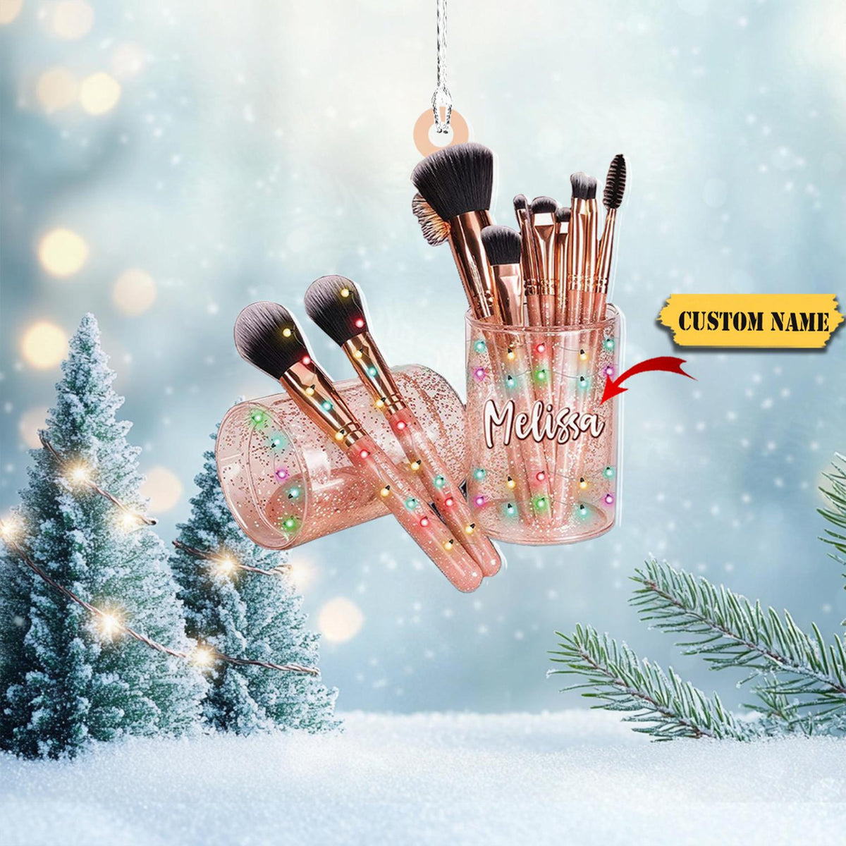 Personalized Makeup Ornaments Christmas Tree Beauty Ornament Gifts Makeup, Make Up Ornament For Girls, Christmas 2024 Makeup Gift For Friend2D Ornament Christmas Gift