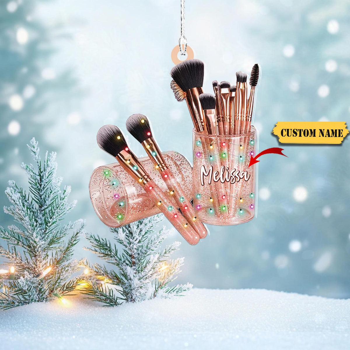 Personalized Makeup Ornaments Christmas Tree Beauty Ornament Gifts Makeup, Make Up Ornament For Girls, Christmas 2024 Makeup Gift For Friend2D Ornament Christmas Gift