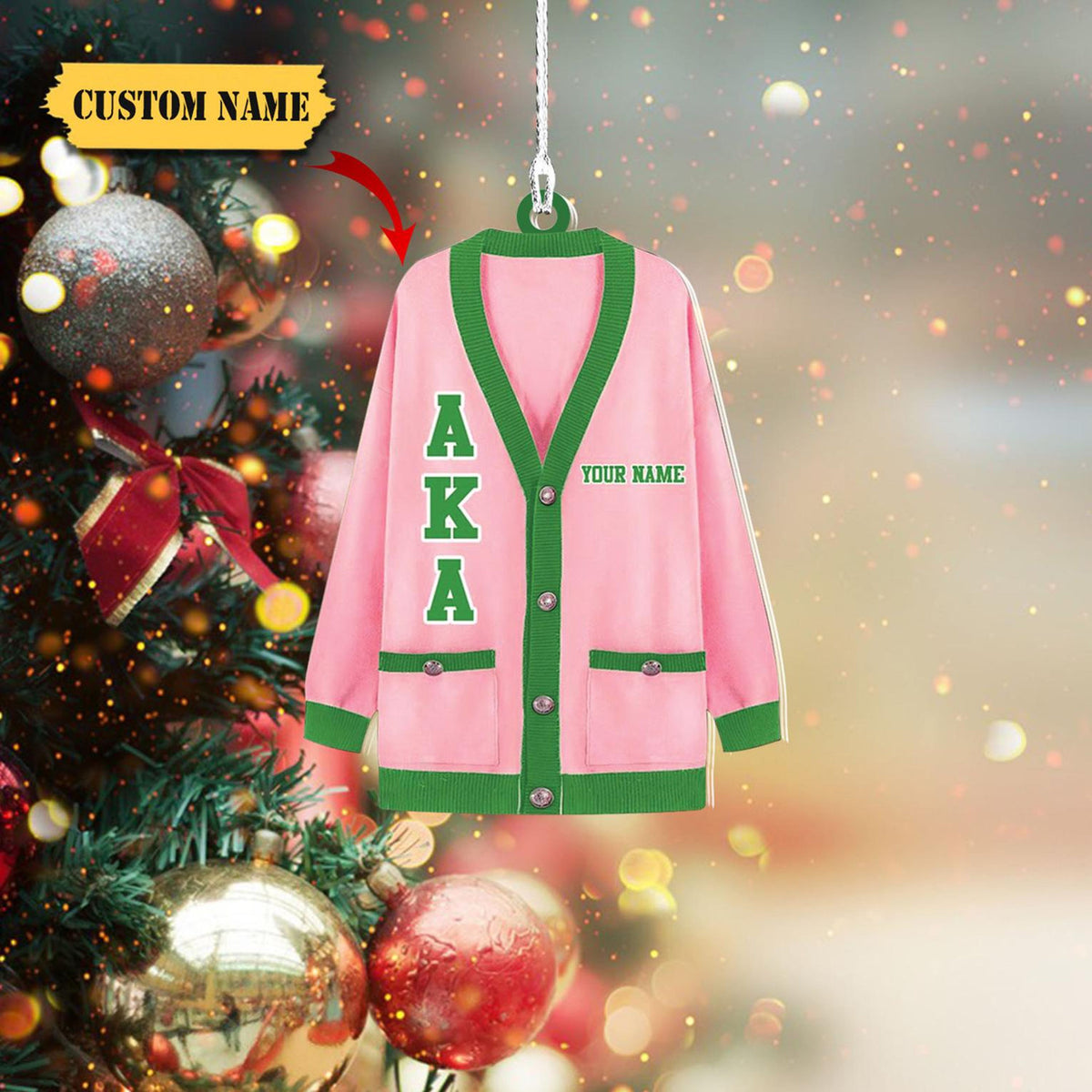 Alpha Kappa Alpha Christmas Ornaments 2D, Aka Custom Shaped Ornament, Personalized Holiday Decor , Perfect Gift For Sisters And Alumni.