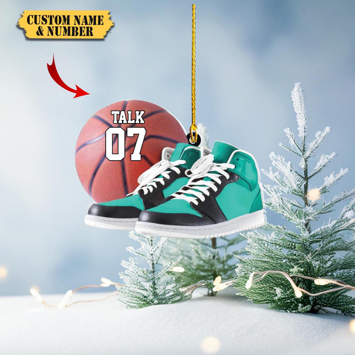 Personalized Basketball Player Shape Flat Acrylic Ornament, Basketball Christmas Ornament, Custom Basketball Christmas Ornament Christmas Gift