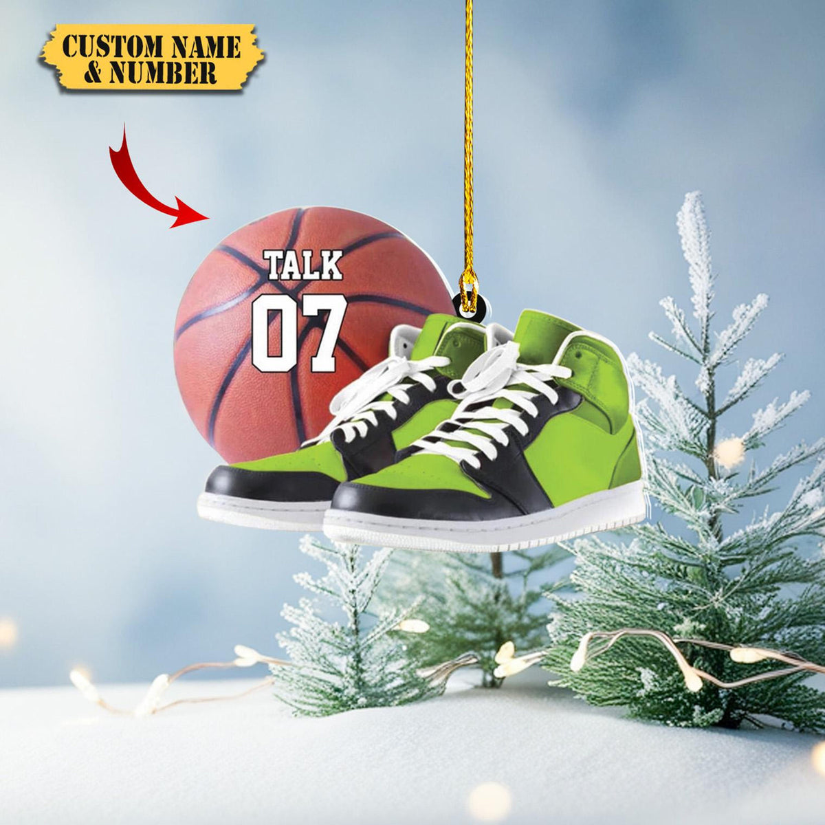 Personalized Basketball Player Shape Flat Acrylic Ornament, Basketball Christmas Ornament, Custom Basketball Christmas Ornament Christmas Gift