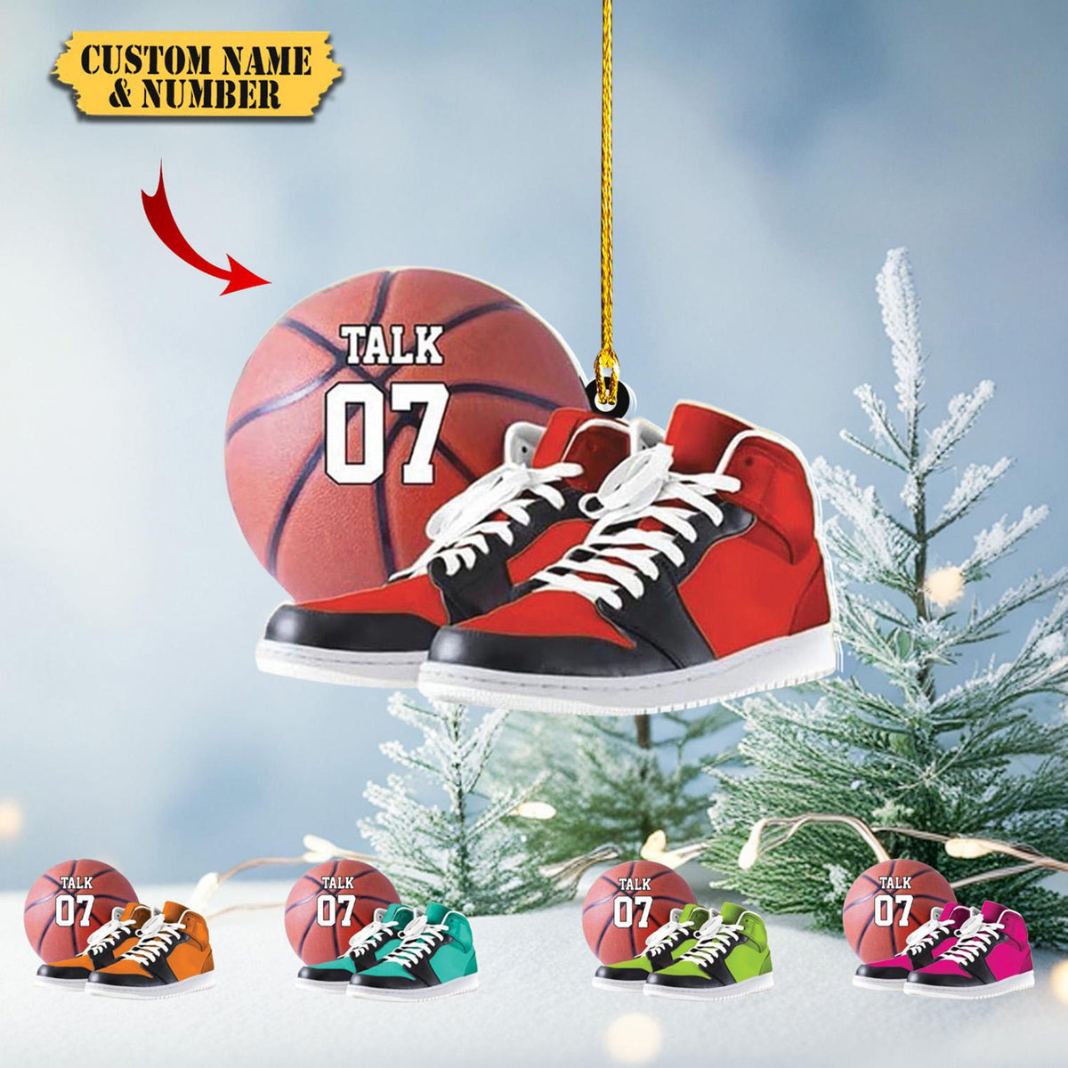 Personalized Basketball Player Shape Flat Acrylic Ornament, Basketball Christmas Ornament, Custom Basketball Christmas Ornament Christmas Gift