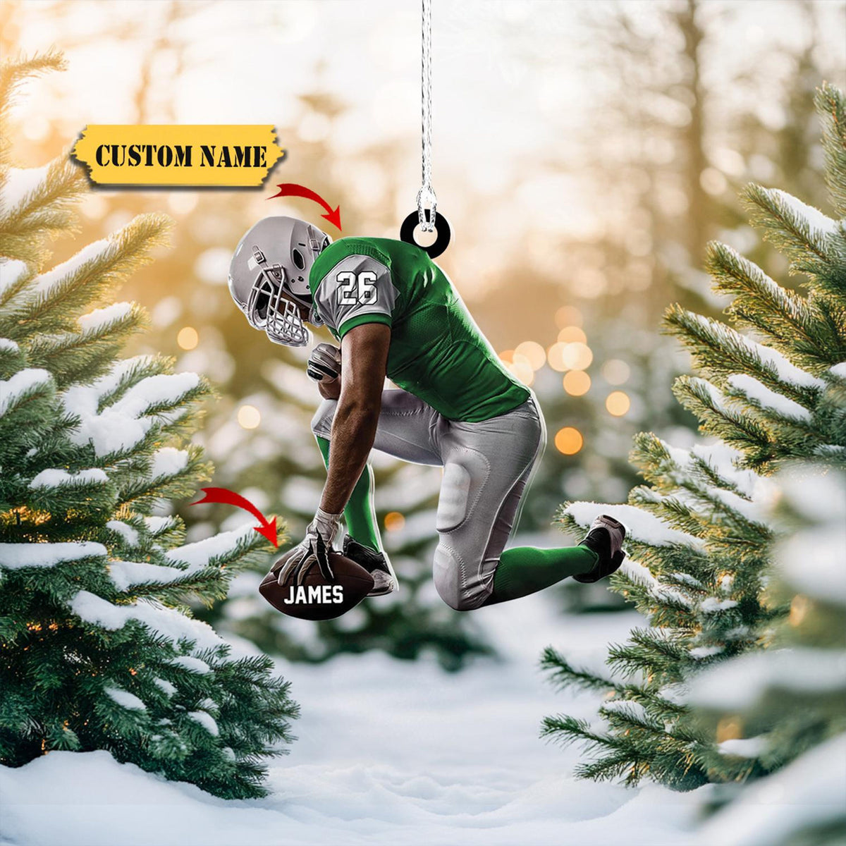 Personalized Football Ornaments 2023, Customized American Football Christmas Ornament, Football Ornament Christmas Tree2D Ornament Christmas Gift