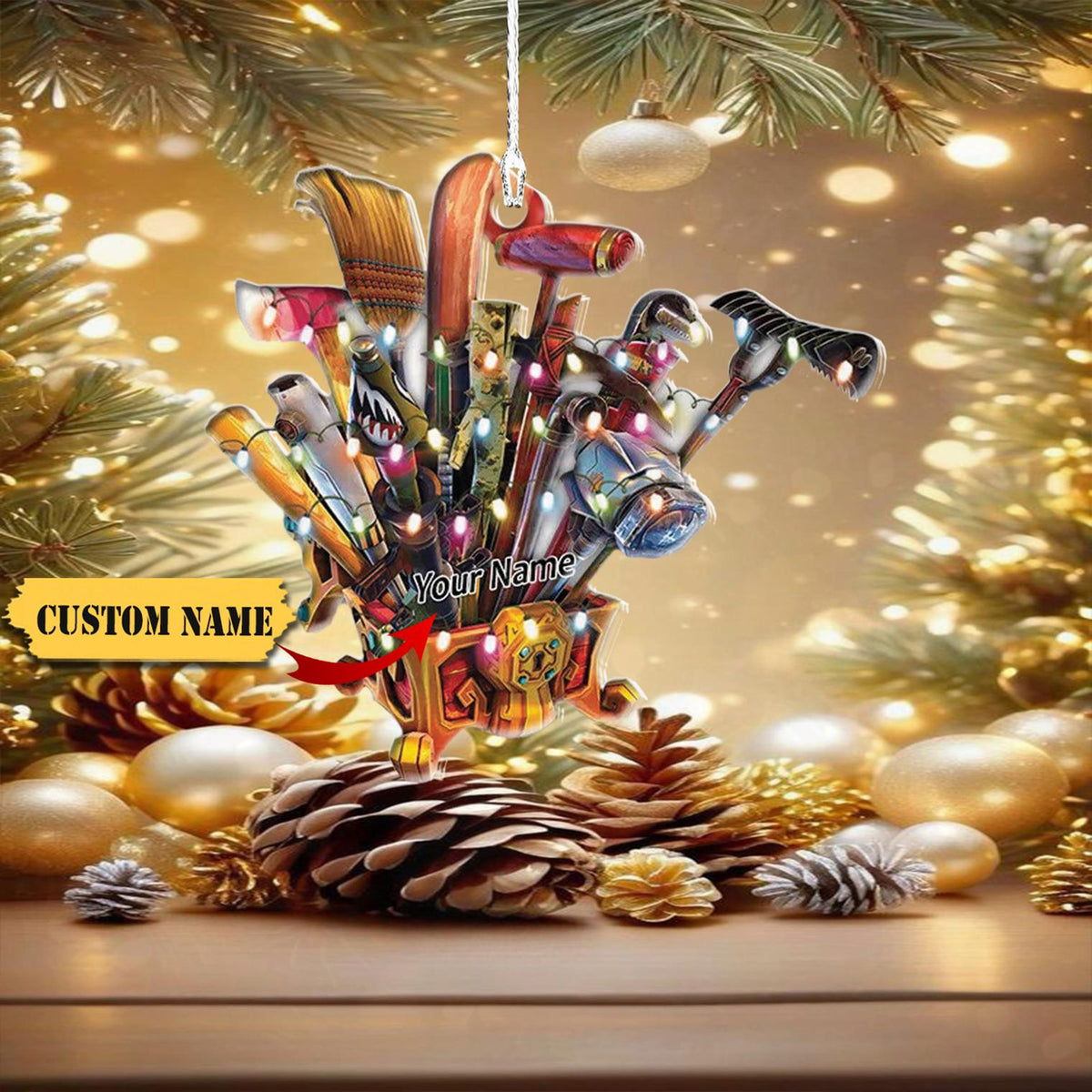 Customized Gardening Tools Christmas Ornament,Gardening Tools Equipment Ornament, Gardening Lover Christmas Ornament, 2D Ornament Christmas Gift