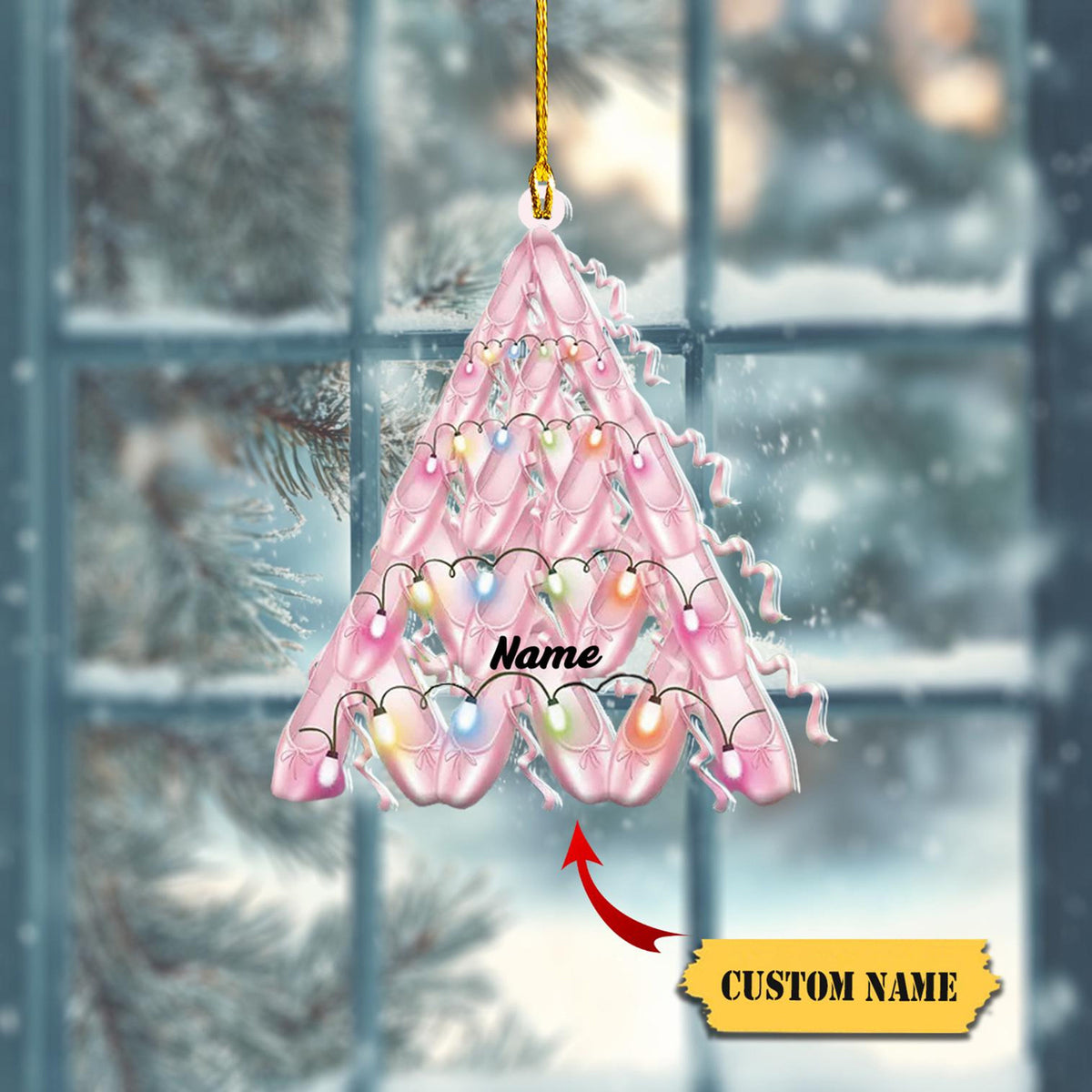 Ballet Shoes Personalized Christmas Ornament Acrylic , Ballet Ornament, Ballet Shoes Xmas, 2D Ornament Christmas Gift