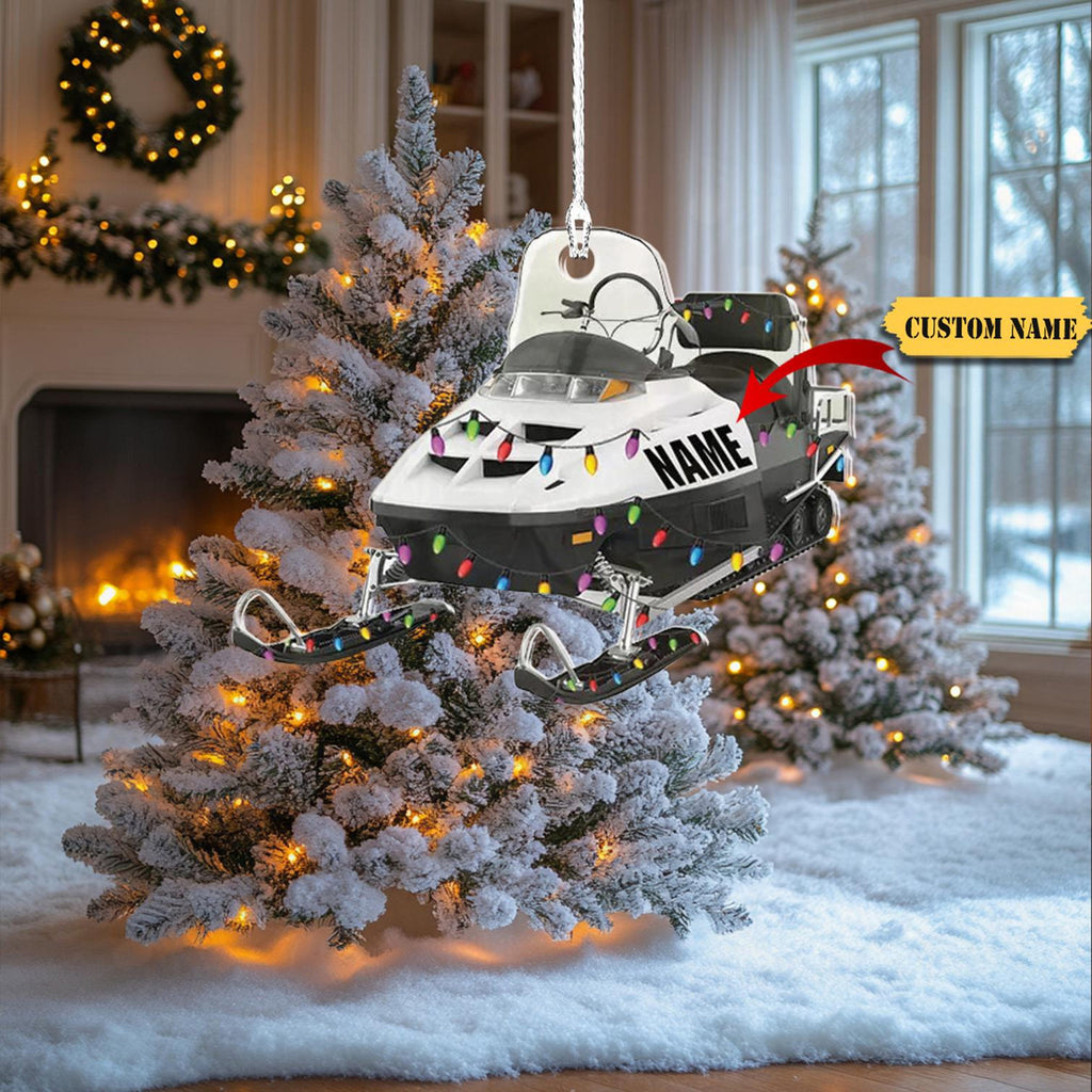Snowmobile Rider Christmas Ornament 2D Acrylic Snowmobile Rider Ornament Gift, Lovers Snowmobile Rider Ornament
