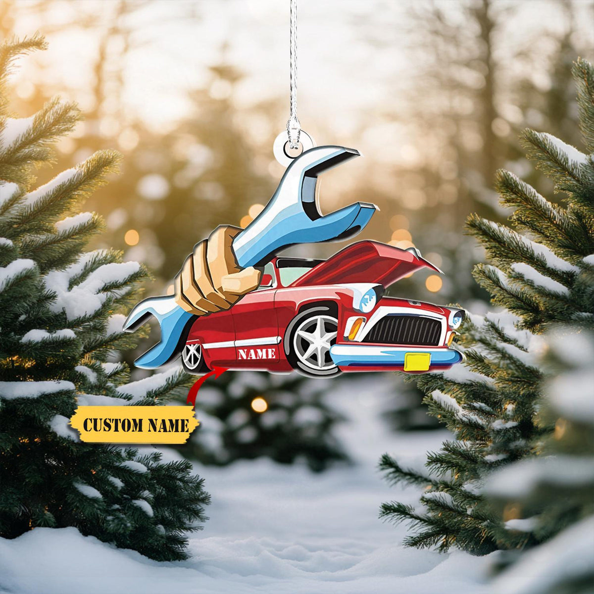 Mechanic Custom Shaped Acrylic Christmas Ornament 2D, Custom Tools Garage Ornament, Tool Staging, Mechanic Repair Shop Decor, Mechanic Gifts