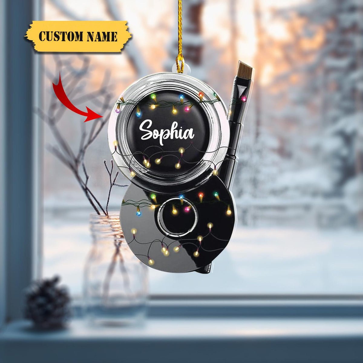 Personalized Makeup Tools Christmas Ornament 2D, Makeup Artist Christmas Ornament Gift, Make Up Ornament For Girls, Gift For Friend