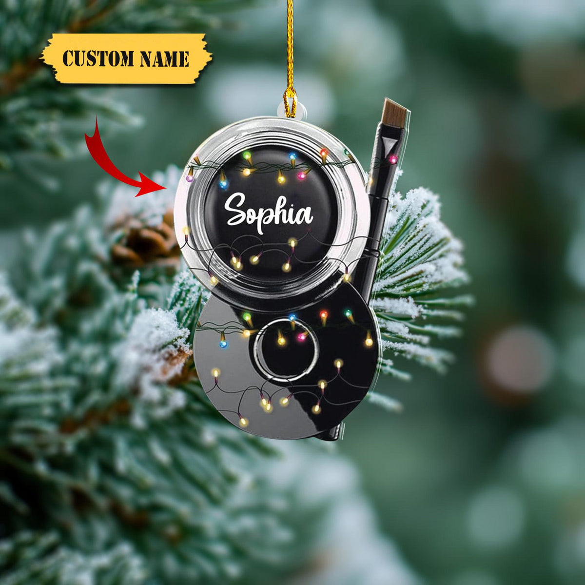 Personalized Makeup Tools Christmas Ornament 2D, Makeup Artist Christmas Ornament Gift, Make Up Ornament For Girls, Gift For Friend