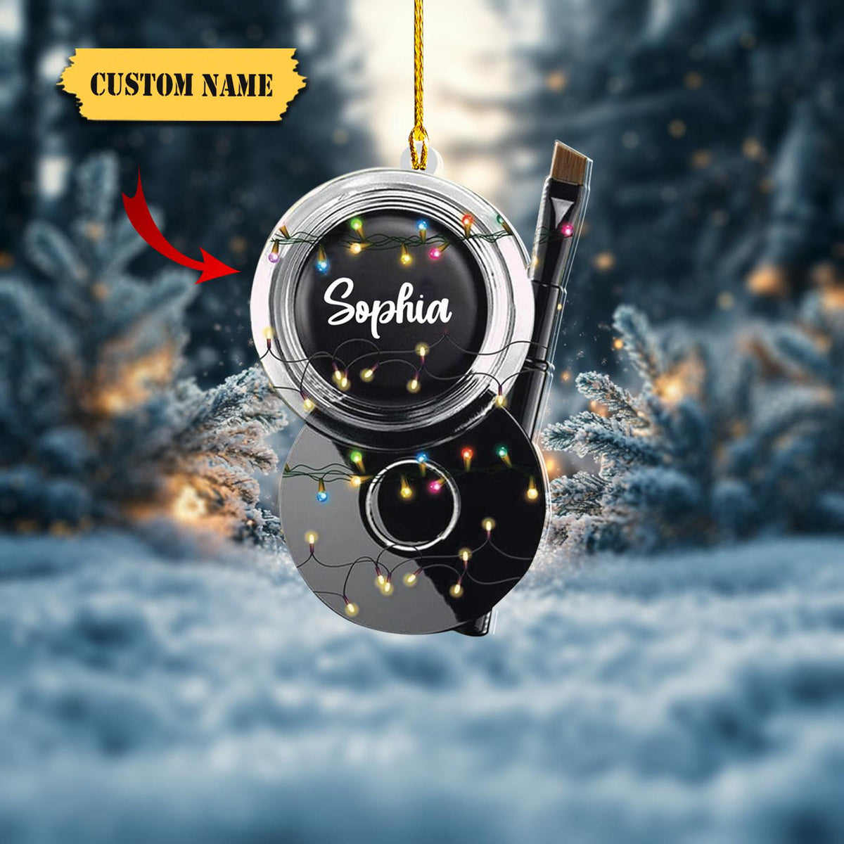 Personalized Makeup Tools Christmas Ornament 2D, Makeup Artist Christmas Ornament Gift, Make Up Ornament For Girls, Gift For Friend