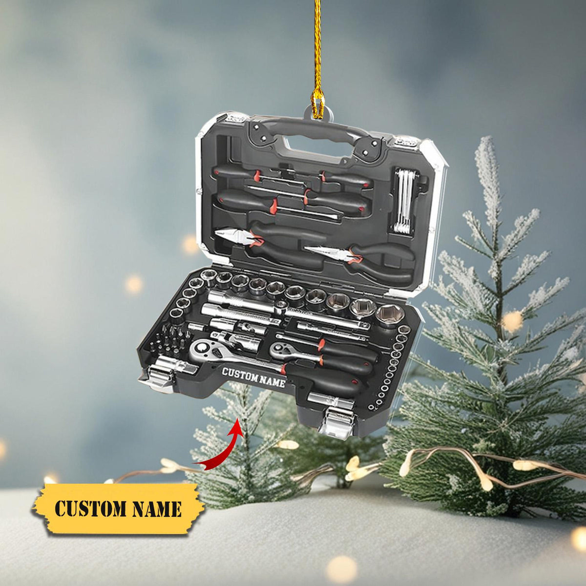 Personalized Mechanic Tools Set Ornament,  2D Flat Mechanic Ornament, Christmas Decor, Christmas Keepsake, Mechanic Repair Shop Decor