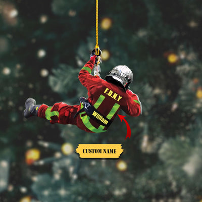 Personalized Firefighter Christmas Ornament, Firefighter Shape Acrylic Ornament, Christmas Gift For Firefighte, Christmas Firefighter Gifts