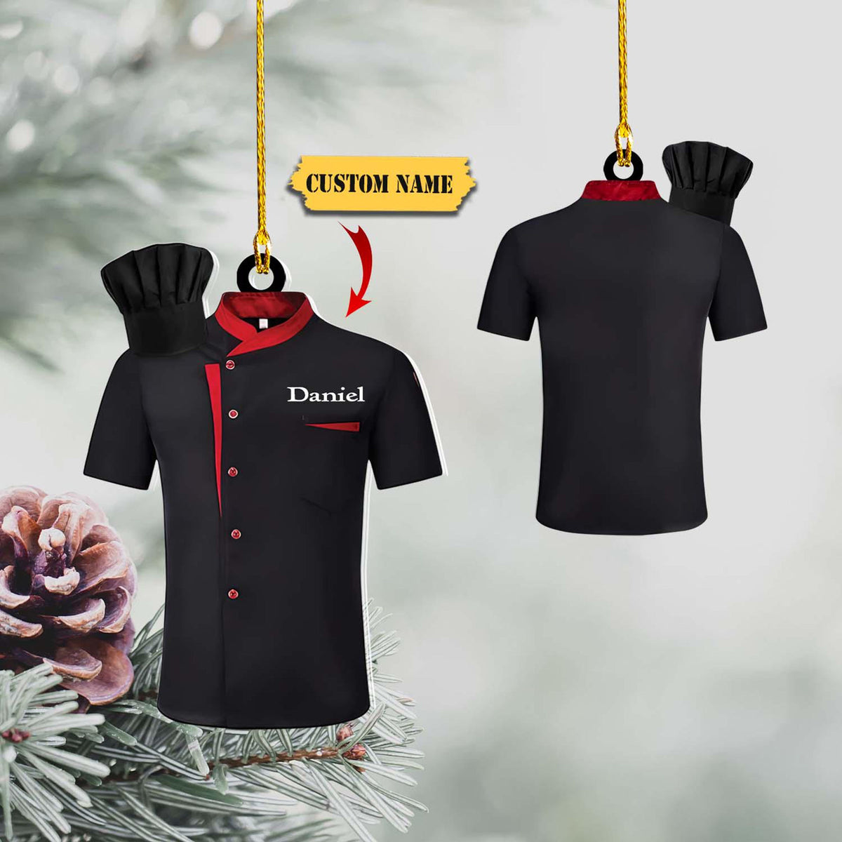 Personalized Name Master Chef Ornament, Chef Christmas Ornament, Chef Xmas Ornament, Cooking Lovers Ornament Gift, Gift For Christmas