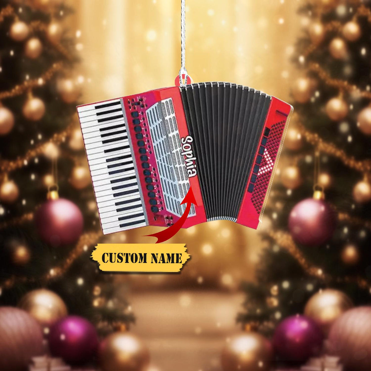 Personalized Accordion Ornament, Accordion Christmas Ornament, Musical Instrument Ornaments Music Teacher Gifts Orchestra Accordion 2024