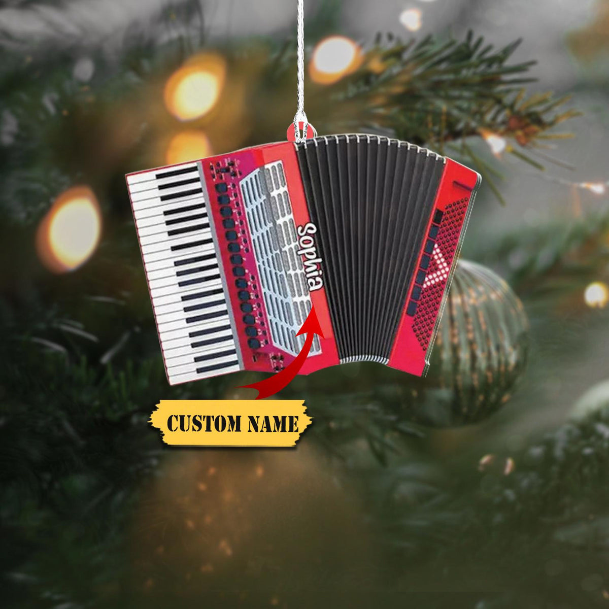 Personalized Accordion Ornament, Accordion Christmas Ornament, Musical Instrument Ornaments Music Teacher Gifts Orchestra Accordion 2024