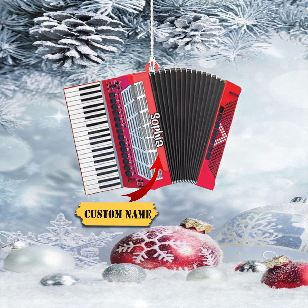 Personalized Accordion Ornament, Accordion Christmas Ornament, Musical Instrument Ornaments Music Teacher Gifts Orchestra Accordion 2024