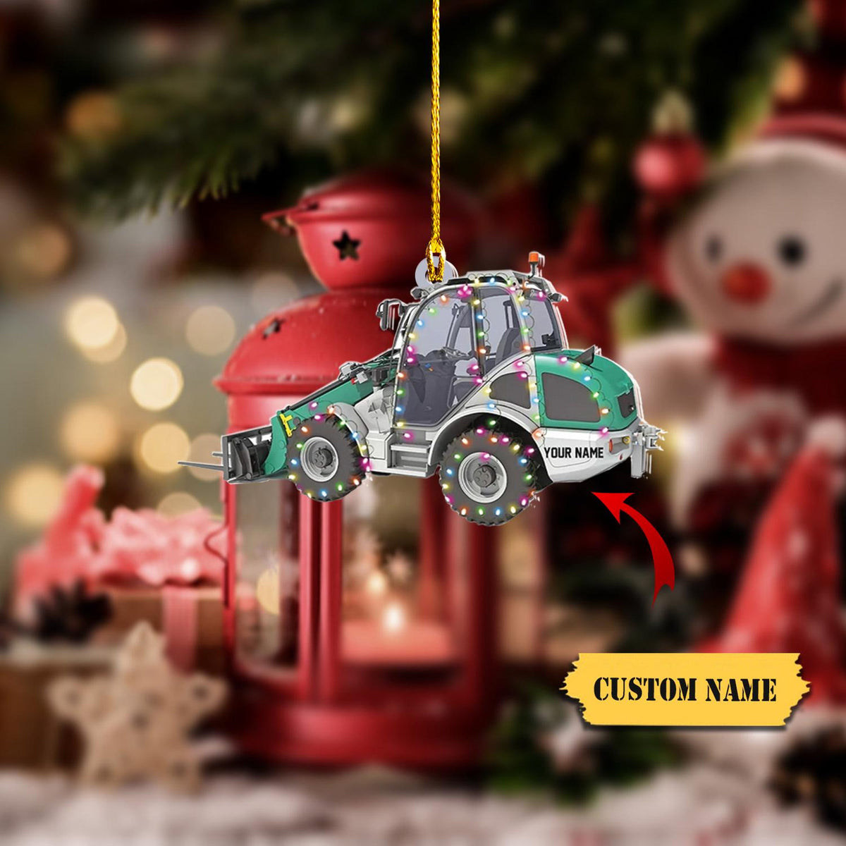 Telescopic Wheel Loader Heavy Ornament, Telehandler Forklift Christmas Ornament, Truck Forklift Ornament, Forklift Driver Ornament