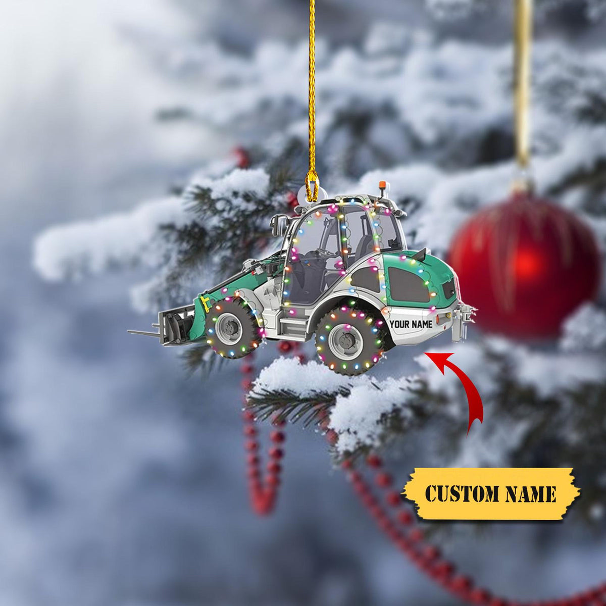 Telescopic Wheel Loader Heavy Ornament, Telehandler Forklift Christmas Ornament, Truck Forklift Ornament, Forklift Driver Ornament