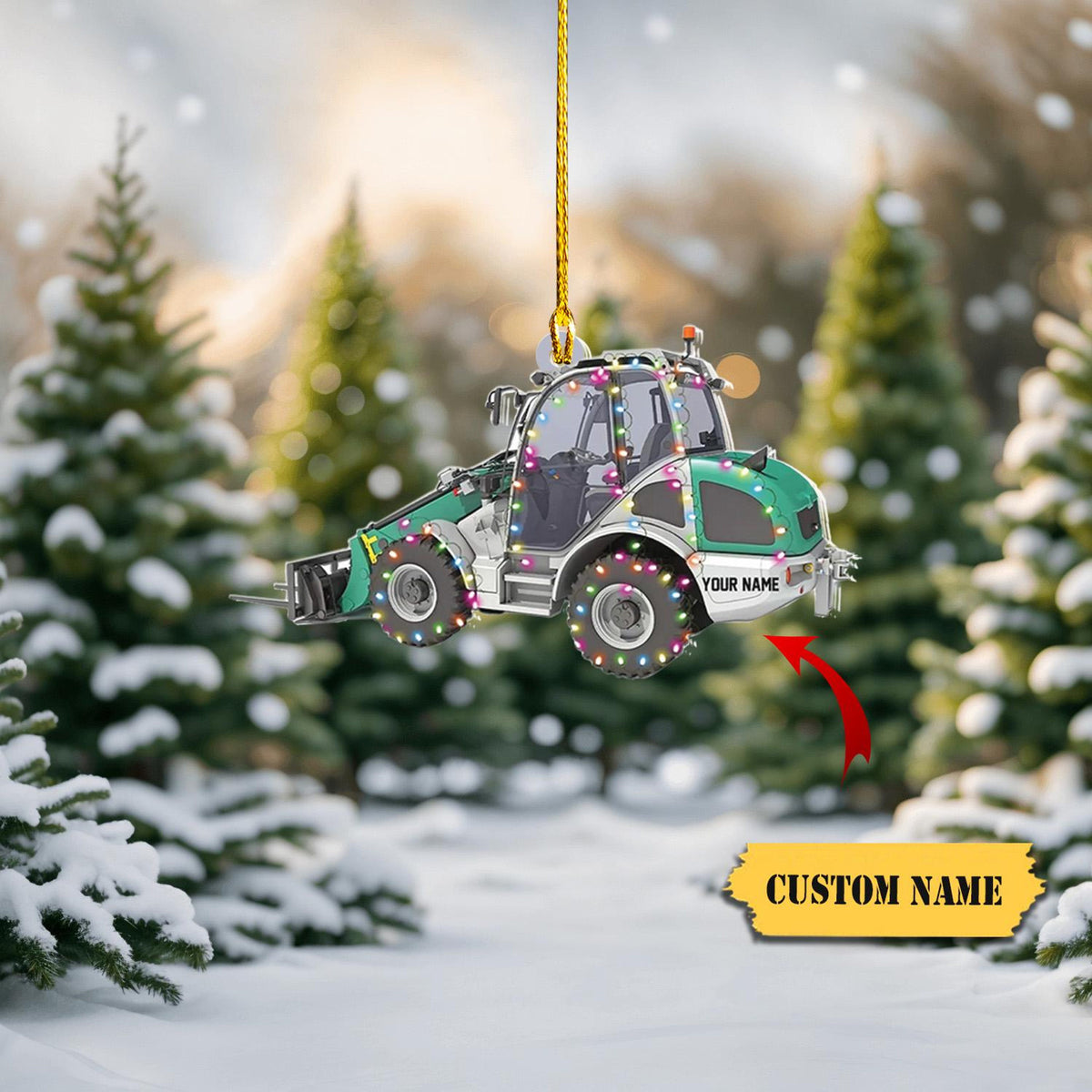 Telescopic Wheel Loader Heavy Ornament, Telehandler Forklift Christmas Ornament, Truck Forklift Ornament, Forklift Driver Ornament