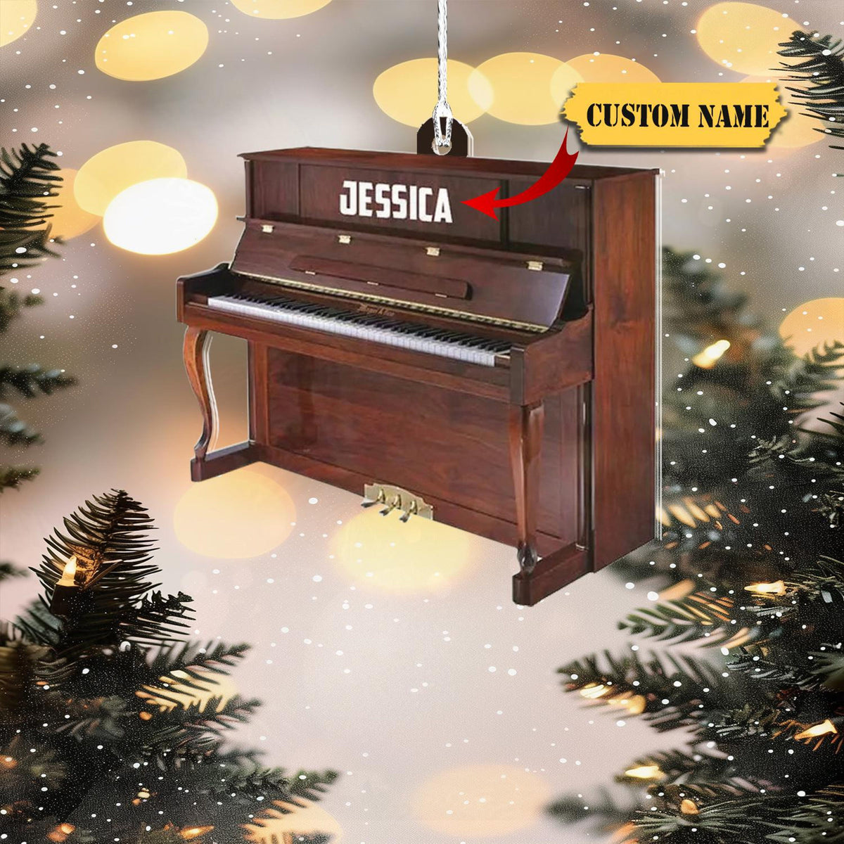 Piano Musical Instrument Christmas Ornament, Piano Lovers-Piano Artist Gift, Musician Ornament Gift, Piano Player Ornament