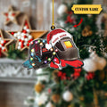 Festive Welder Helmet Ornament 2D - Personalized Christmas Decor With Lights - Custom Welding Gear Holiday Gift