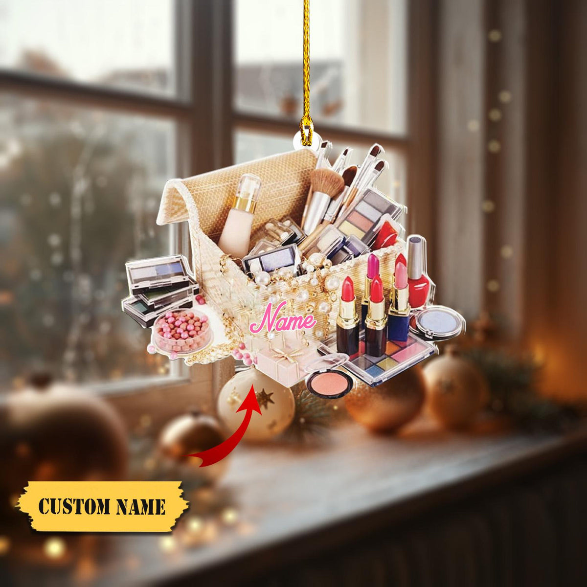 Personalized Makeup Tools Christmas Ornament 2024, Makeup Artist Christmas Ornament Gift, Make Up Ornament For Girls, Christmas Gift