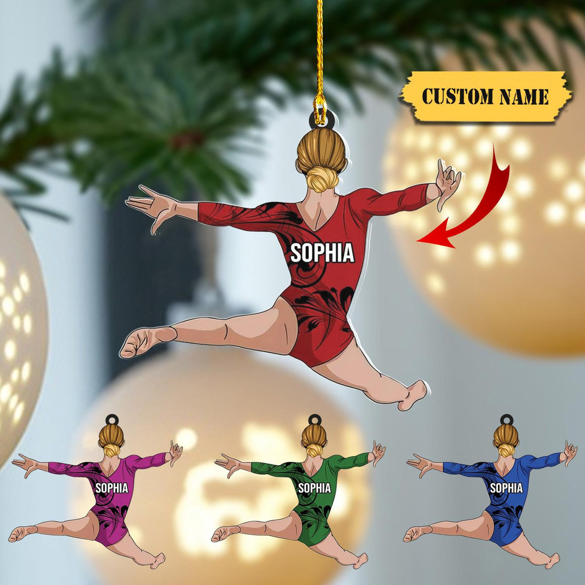 Personalized Gymnastics Ornament For Girl 2024 Gifts For Gymnasts, Gymnastics Christmas Ornament, Gymnast Ornament, Gymnastics Gifts
