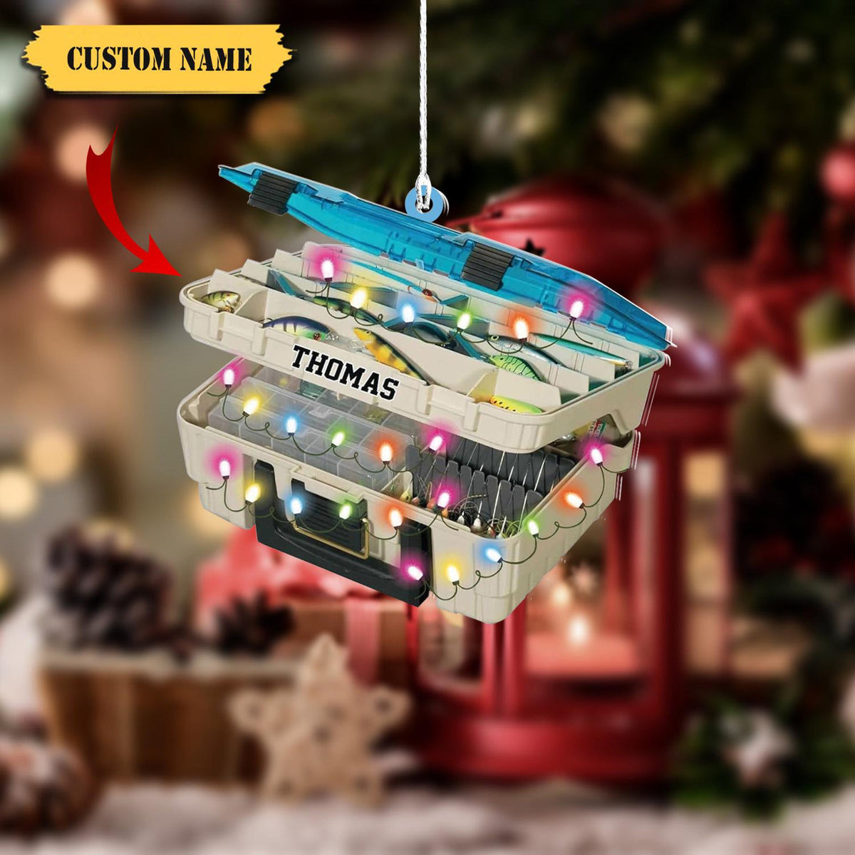Personalized Fishing Ornament, Custom Fishing Christmas Ornaments, Fishing Vest Christmas Ornaments, Gifts For Fishing Lovers Ornament