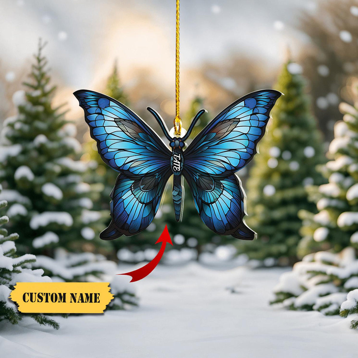 Personalized Butterfly Ornament, Butterfly 2D Flat Christmas Ornament, Butterfly Hanging Decor, Butterfly Lovers Gift, Memorial Ornament.