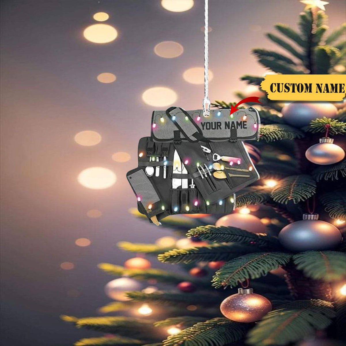 Personalized Chef Christmas Ornament 2024, Love Cooking Tree Christmas Ornament Decor, Chef Christmas Decor, Kitchen Decor
