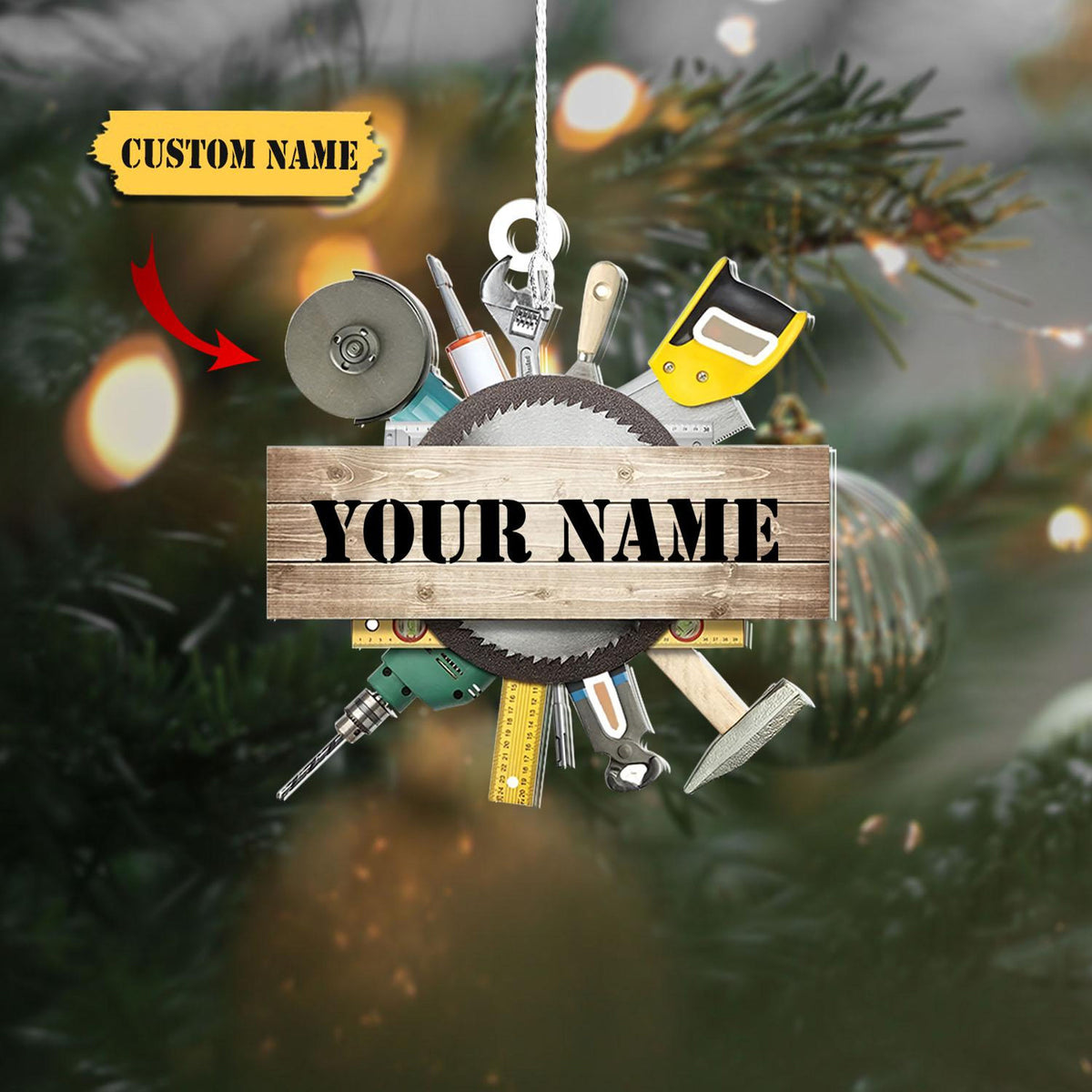Mechanic Custom Shaped Acrylic Christmas Ornament 2D, Mechanic Repair Shop Decor Tools Garage Ornament, Christmas Gift For Mechanic