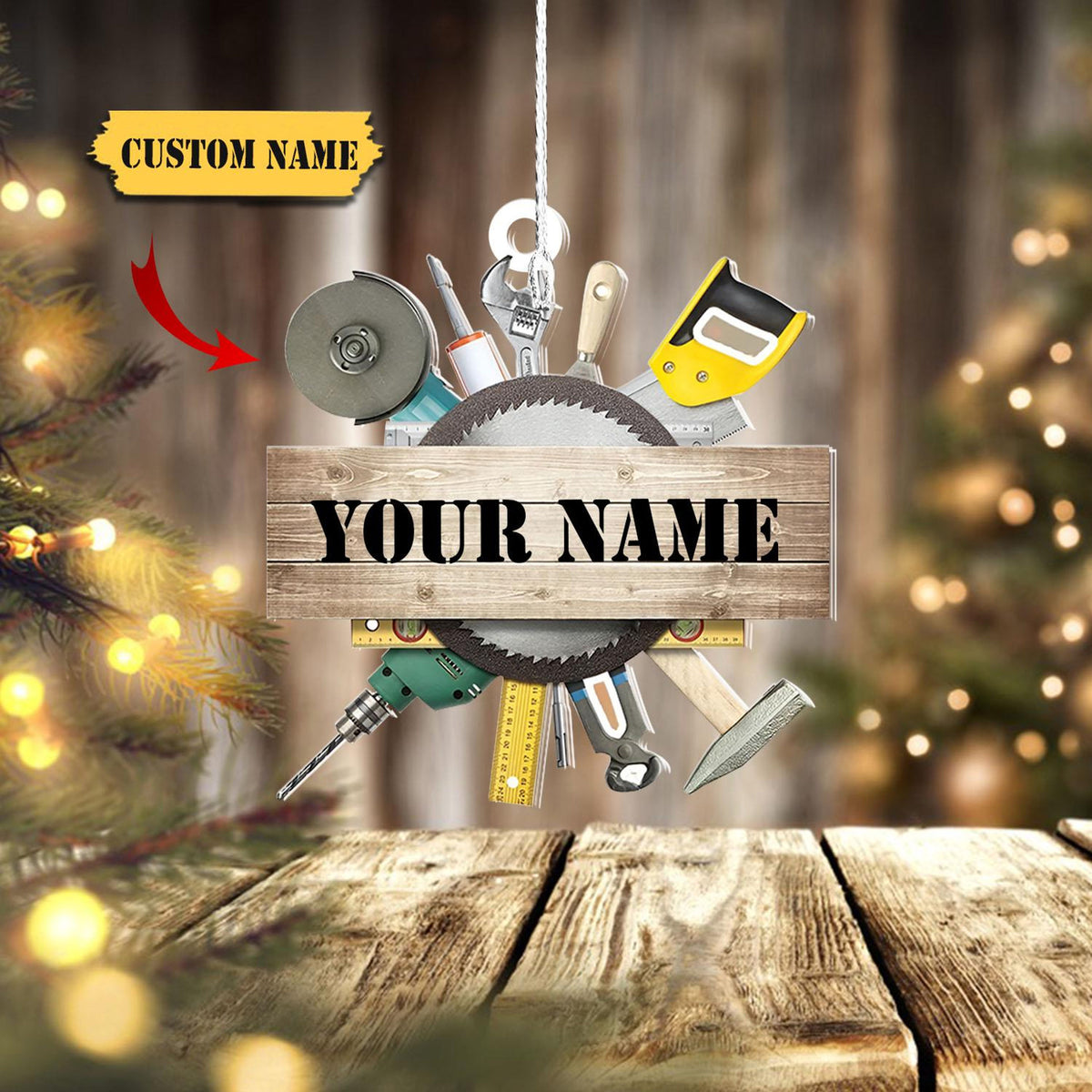 Mechanic Custom Shaped Acrylic Christmas Ornament 2D, Mechanic Repair Shop Decor Tools Garage Ornament, Christmas Gift For Mechanic
