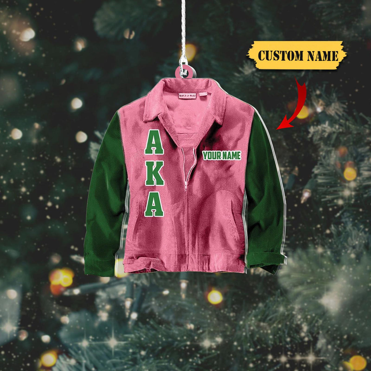 Alpha Kappa Alpha Christmas Ornaments 2D, Swac Ornament, Hbcu Ornament, Swac, Hbcu, Alpha Kappa Alpha, Pink And Green