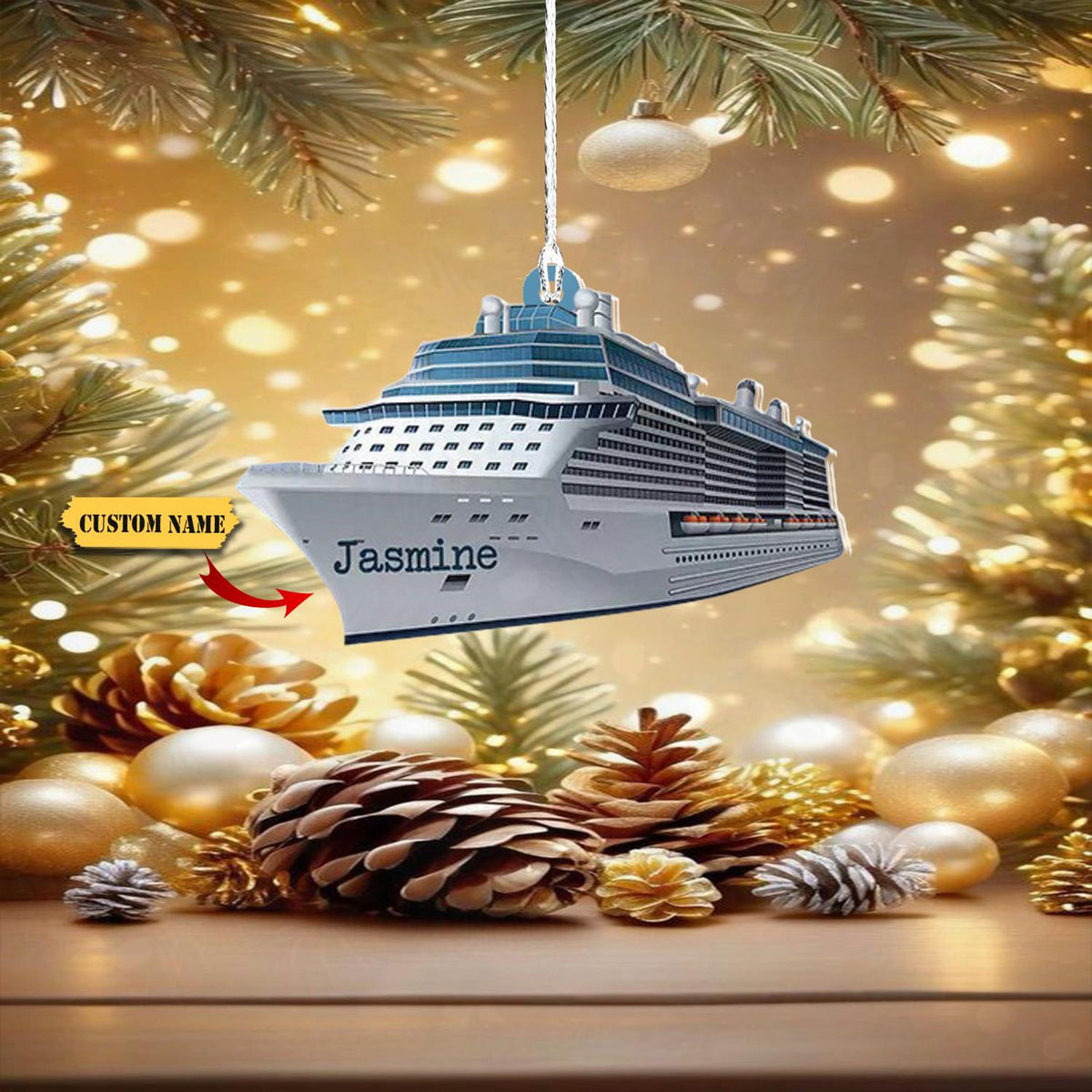 Custom Cruise Ship Acrylic Ornament 2D, Custom Shape Flat Ornaments,  Kids Ornaments, Ship Ornament, Cruising Ornament, Gift For Son.