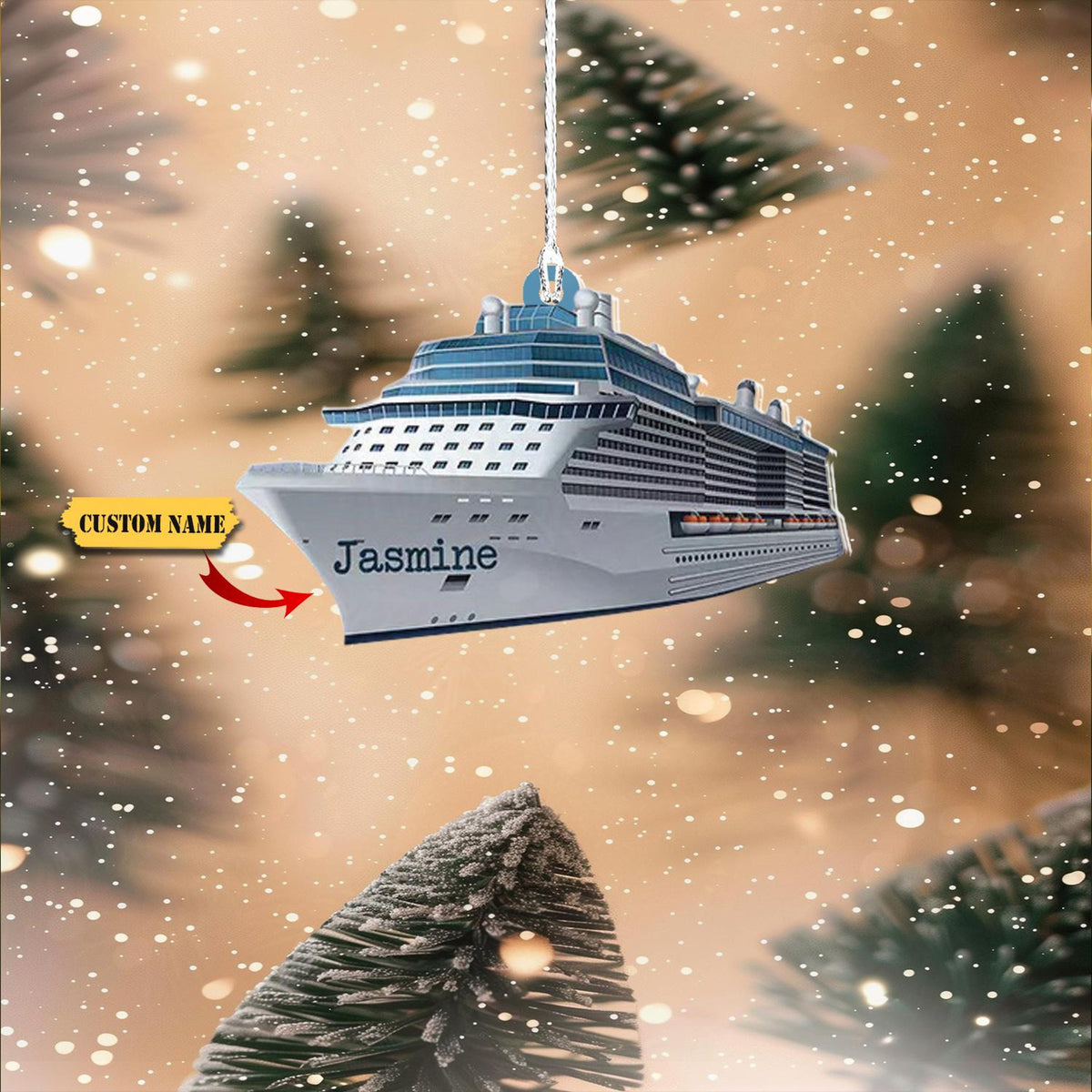 Custom Cruise Ship Acrylic Ornament 2D, Custom Shape Flat Ornaments,  Kids Ornaments, Ship Ornament, Cruising Ornament, Gift For Son.