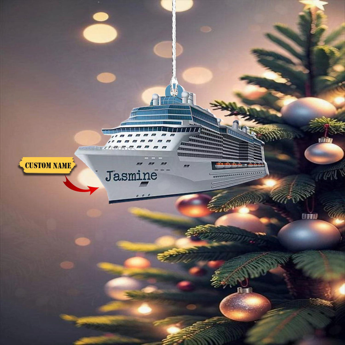 Custom Cruise Ship Acrylic Ornament 2D, Custom Shape Flat Ornaments,  Kids Ornaments, Ship Ornament, Cruising Ornament, Gift For Son.