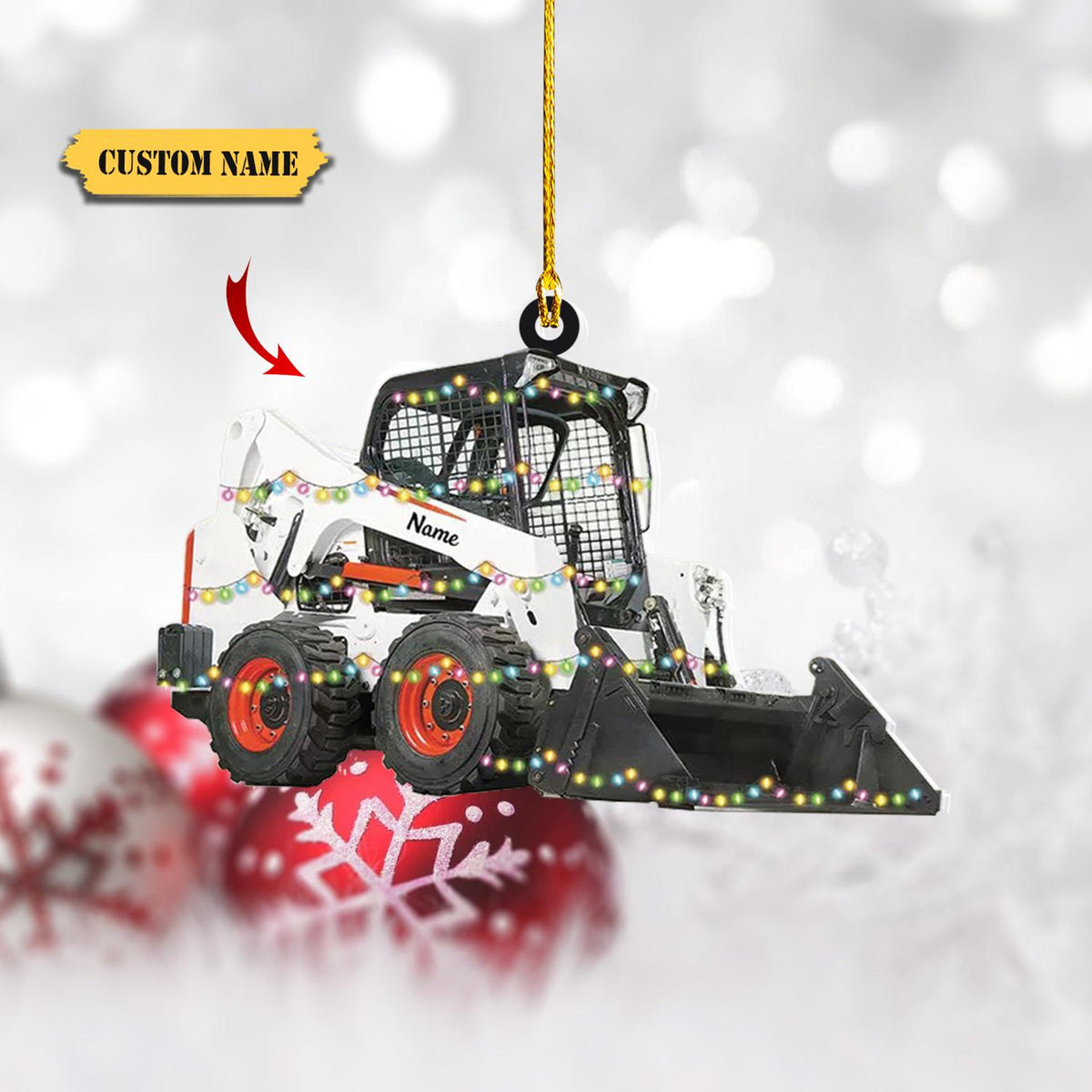 Personalized Skid Steer Loader Ornament, Excavator Christmas Ornament, Truck Car Christmas Ornament, Gift For Kids