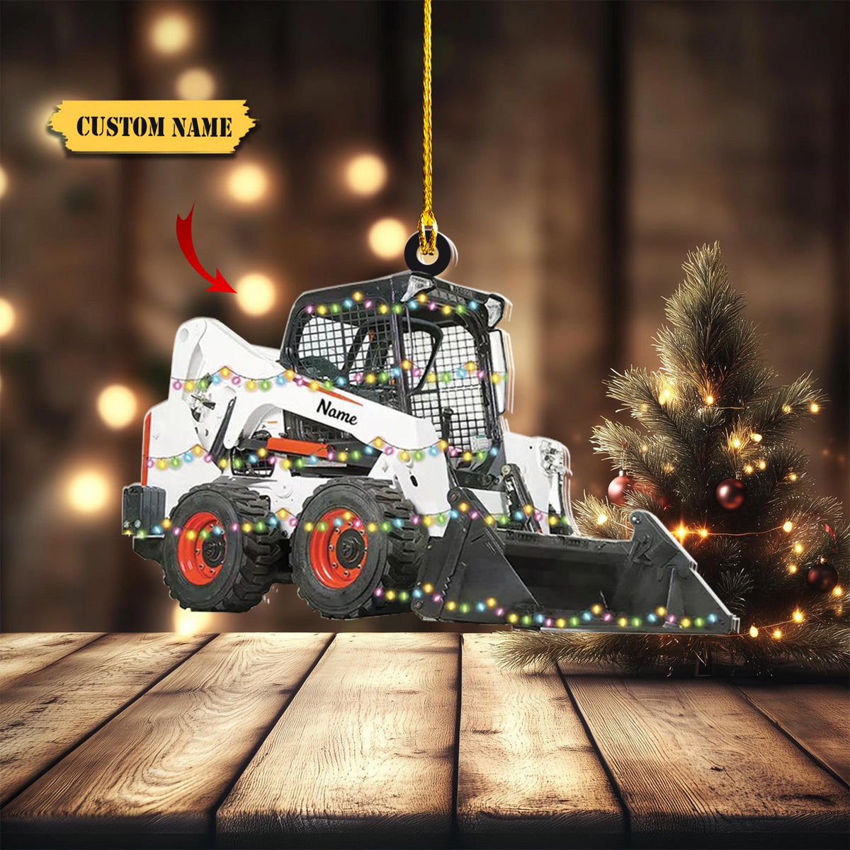 Personalized Skid Steer Loader Ornament, Excavator Christmas Ornament, Truck Car Christmas Ornament, Gift For Kids