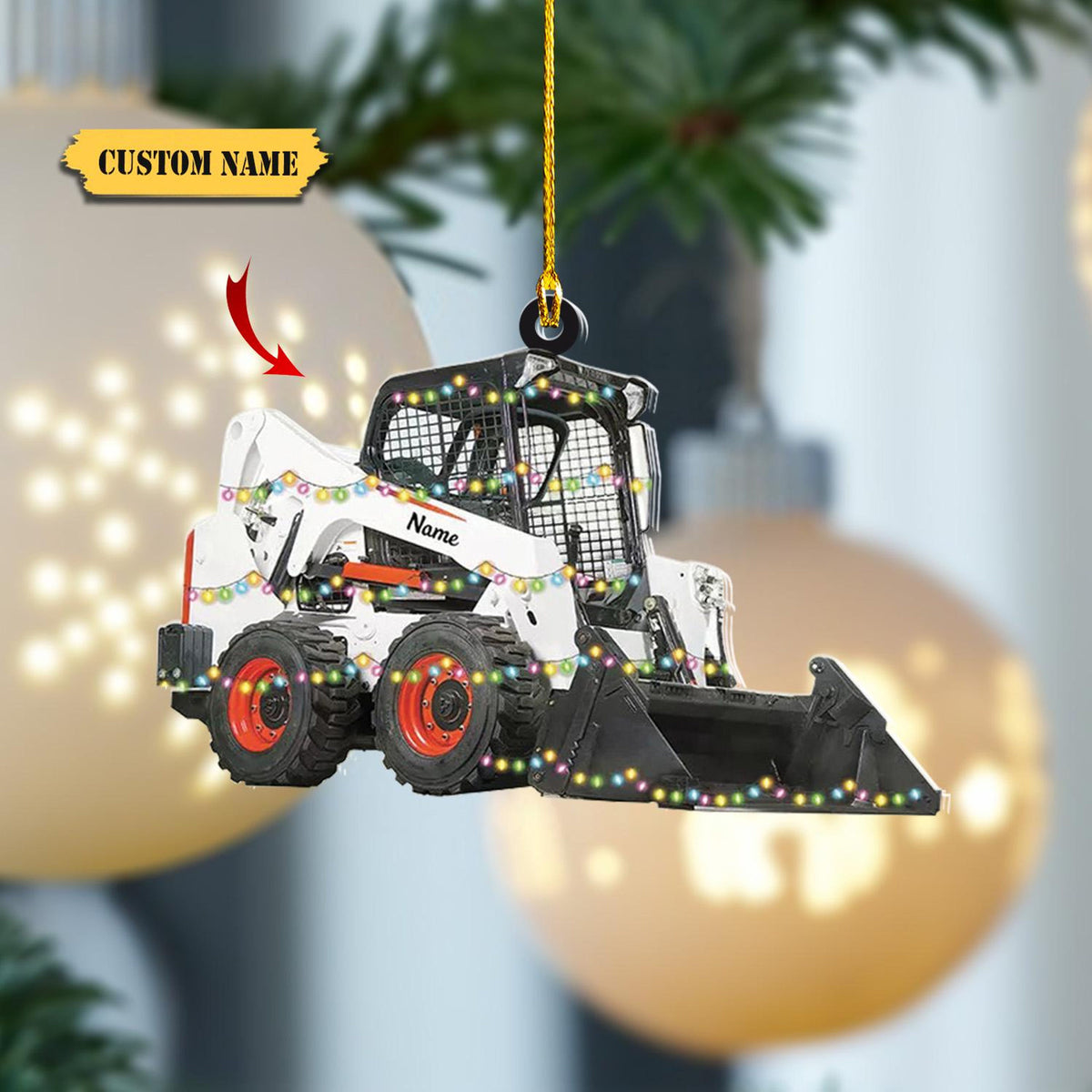 Personalized Skid Steer Loader Ornament, Excavator Christmas Ornament, Truck Car Christmas Ornament, Gift For Kids