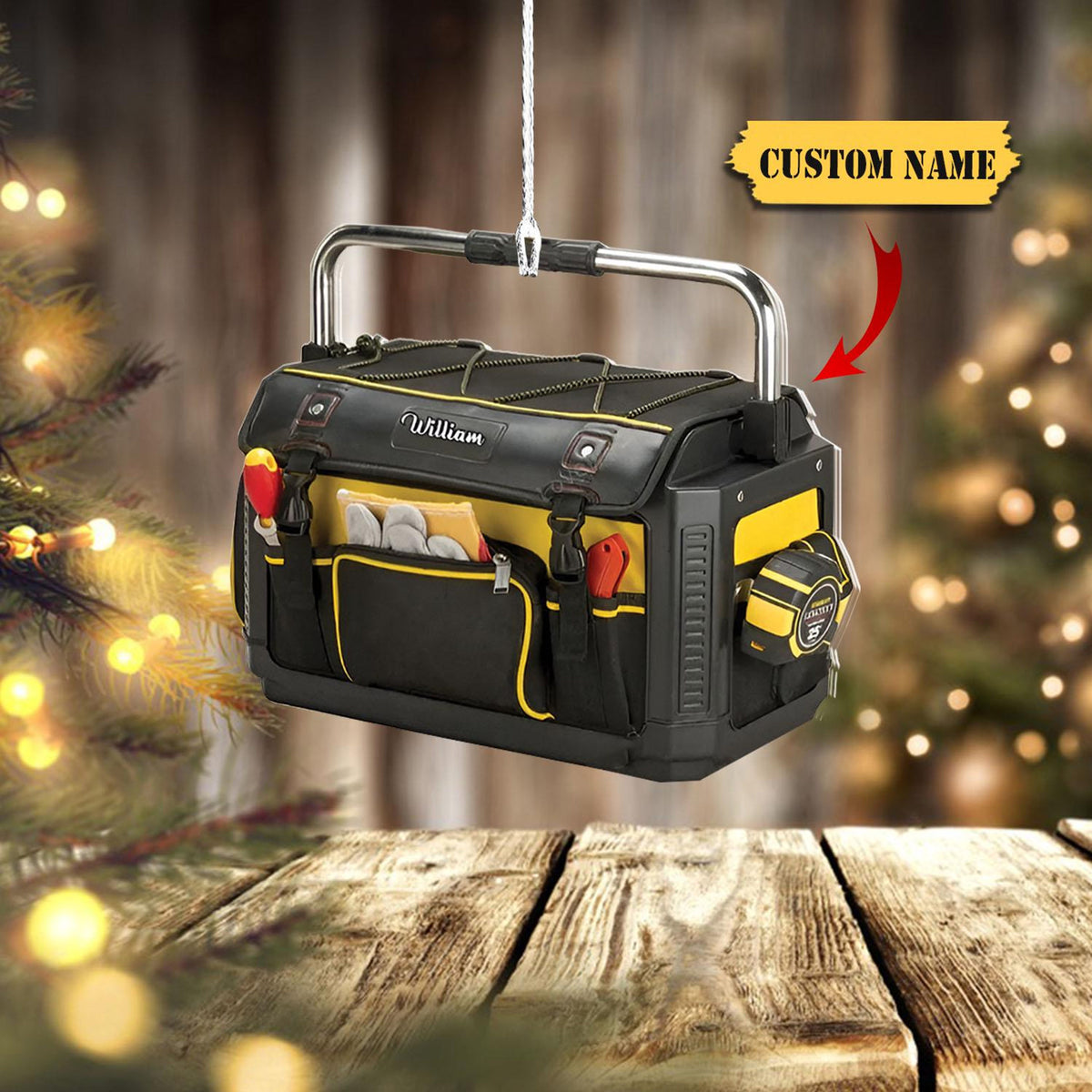 Personalized Plumber Tool Bag Acrylic Ornament, Christmas Tree Decor For Plumber, Mechanic Repair Shop Decor, Mechanic Gifts