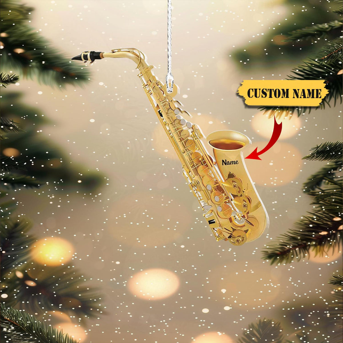 Personalized Saxophone Instrument Christmas Light Ornament, Instrument Ornament, Music Gift, Gifts For Musicians, Music Teacher