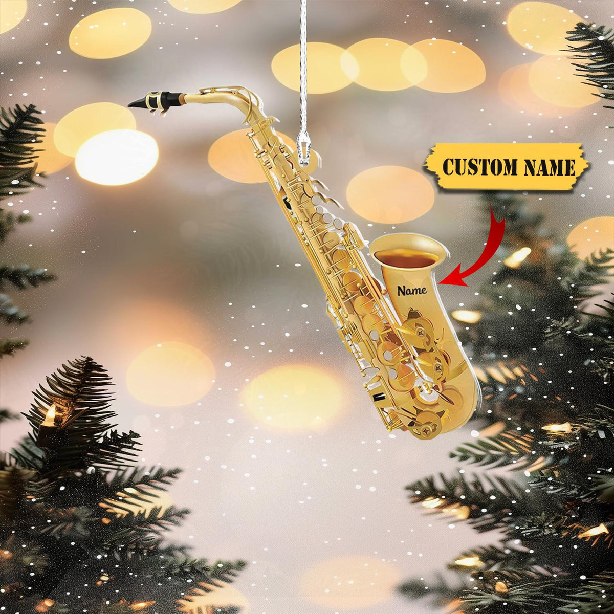 Personalized Saxophone Instrument Christmas Light Ornament, Instrument Ornament, Music Gift, Gifts For Musicians, Music Teacher