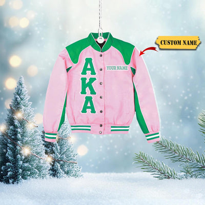Personalized Name Pink And Green Aka Christmas Ornament Flat 2D, Aka Ornament Gifts, Clothing Christmas Ornament, Gifts For Lover Aka