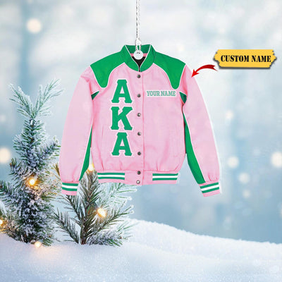 Personalized Name Pink And Green Aka Christmas Ornament Flat 2D, Aka Ornament Gifts, Clothing Christmas Ornament, Gifts For Lover Aka