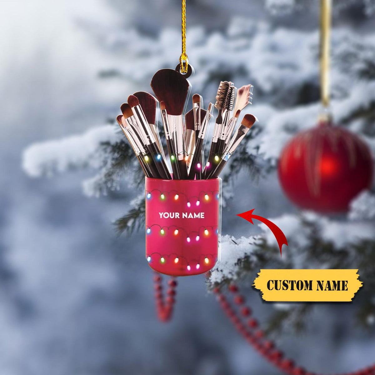 Personalized Cosmetic Christmas Ornament, Make Up Artist Xmas Ornament, Make Up Ornament For Girls, Christmas 2024 Makeup Gift For Friend