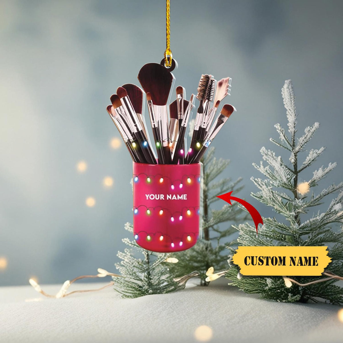 Personalized Cosmetic Christmas Ornament, Make Up Artist Xmas Ornament, Make Up Ornament For Girls, Christmas 2024 Makeup Gift For Friend