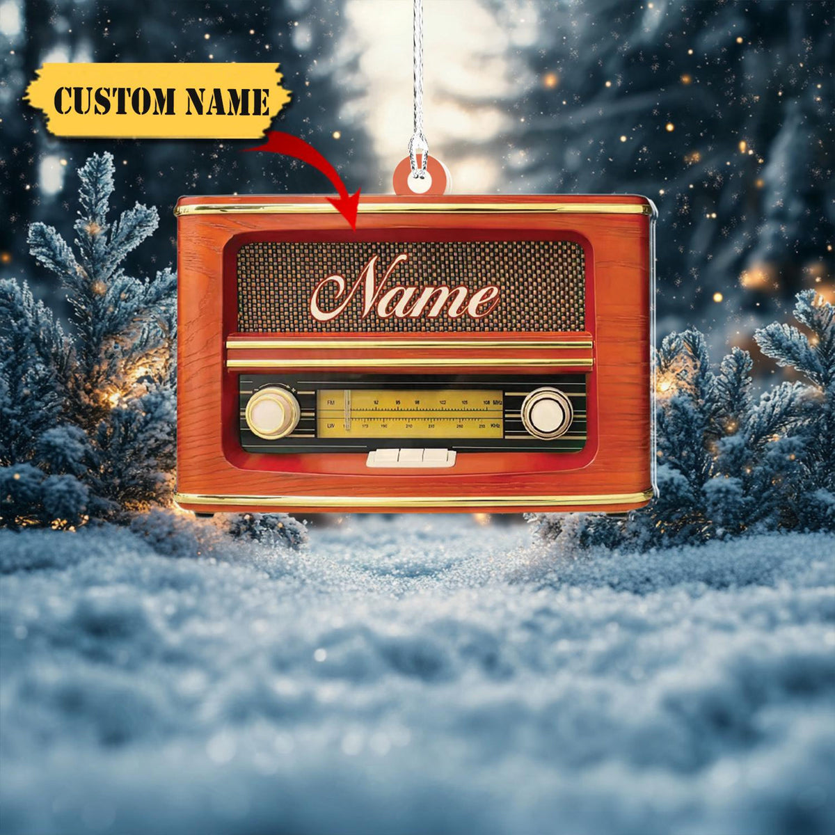 Radio Christmas Ornament, Love Radio Tree Hanging Xmas Ornament Decor, Radio Ornament Hanging Tree, Radio Lovers Ornament